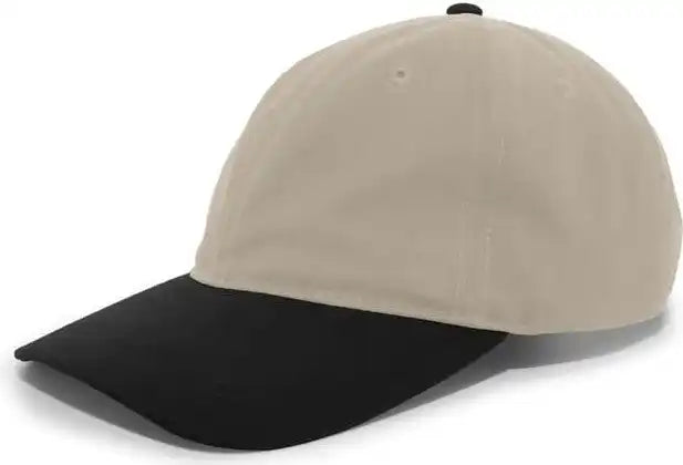 Pacific Headwear 201c Brushed Cotton Twill Buckle Strap Adjustable Cap - Khaki Black - 7’’ - 7 7/8’’