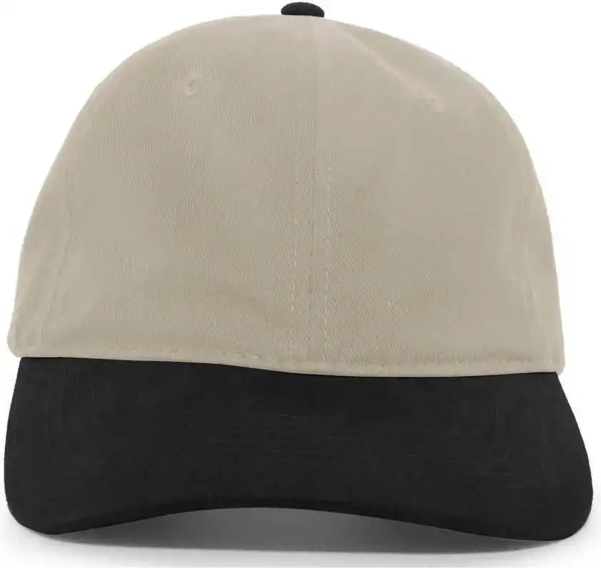 Pacific Headwear 201c Brushed Cotton Twill Buckle Strap Adjustable Cap - Khaki Black - 7’’ - 7 7/8’’