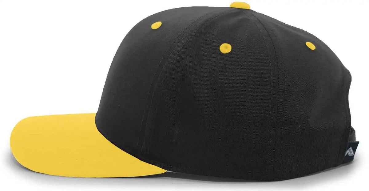 Pacific Headwear 302c Cotton Blend Hook-and-loop Cap - Black Gold - 7’’ - 7 7/8’’