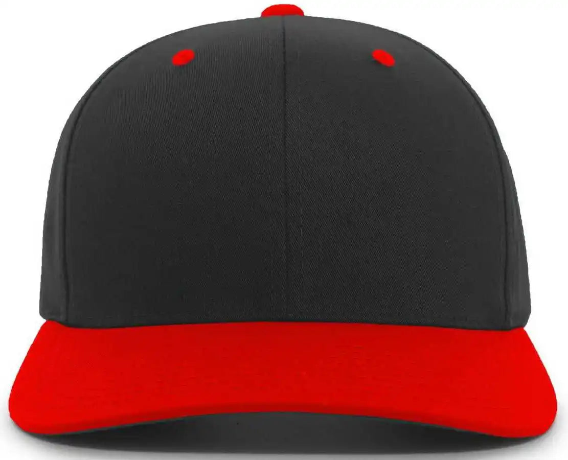 Pacific Headwear 302c Cotton Blend Hook-and-loop Cap - Black Red - 6 1/2’’ - 7’’