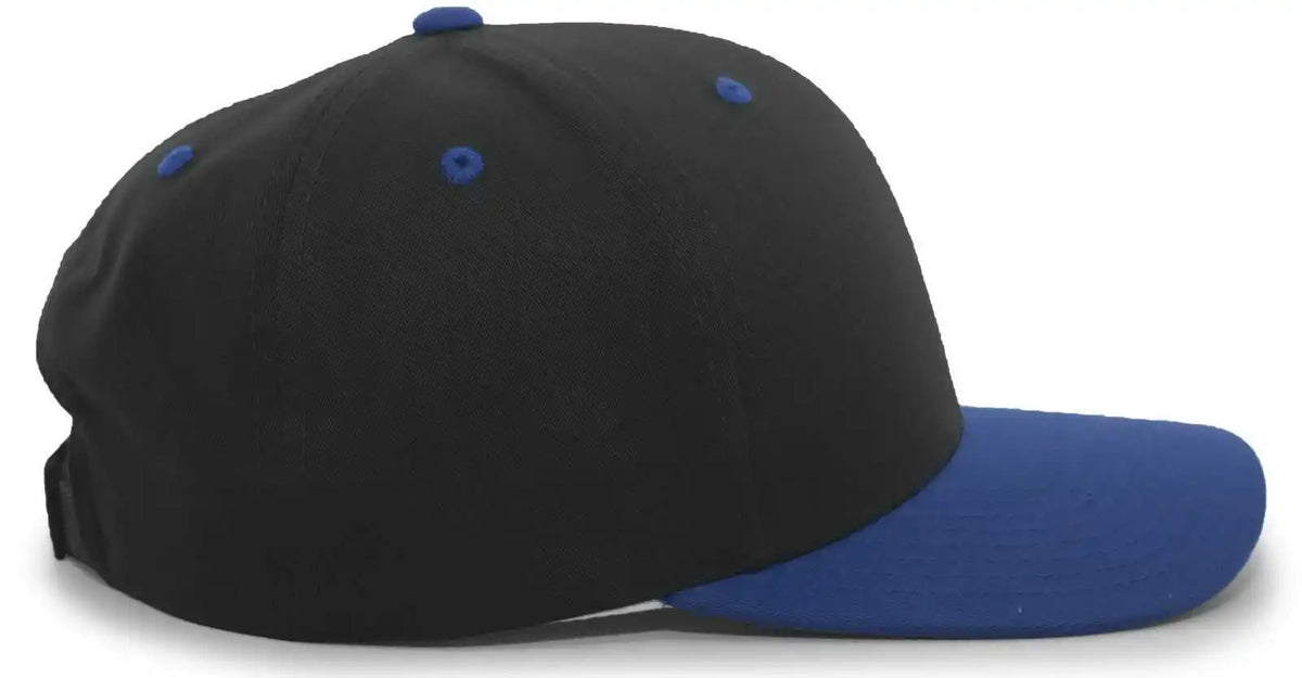 Pacific Headwear 302c Cotton Blend Hook-and-loop Cap - Black Royal - 7’’ - 7 7/8’’
