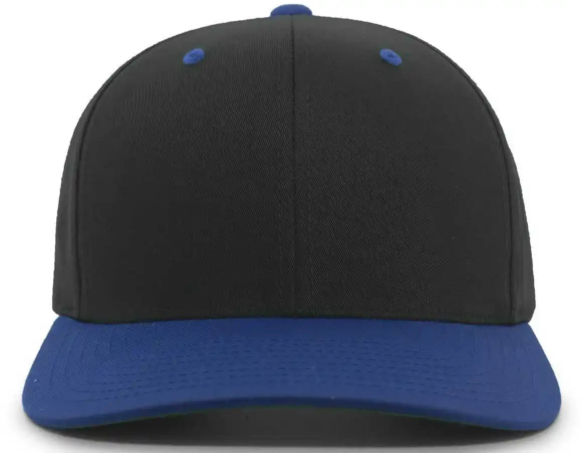 Pacific Headwear 302c Cotton Blend Hook-and-loop Cap - Black Royal - 7’’ - 7 7/8’’