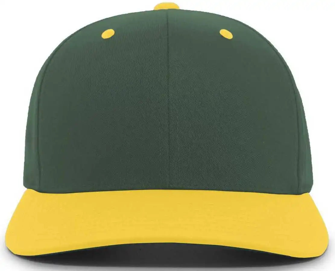 Pacific Headwear 302c Cotton Blend Hook-and-loop Cap - Dark Green Gold - Forest / 7’’ - 7 7/8’’