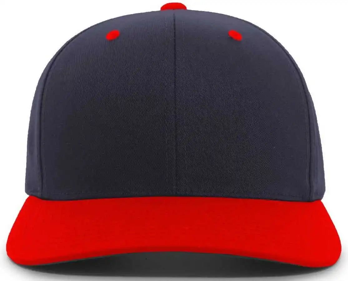 Pacific Headwear 302c Cotton Blend Hook-and-loop Cap - Navy Red