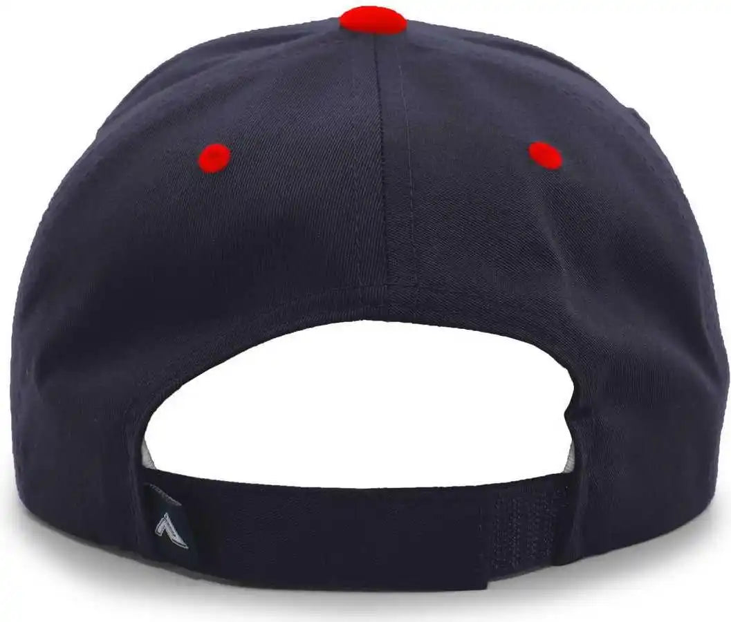 Pacific Headwear 302c Cotton Blend Hook-and-loop Cap - Navy Red