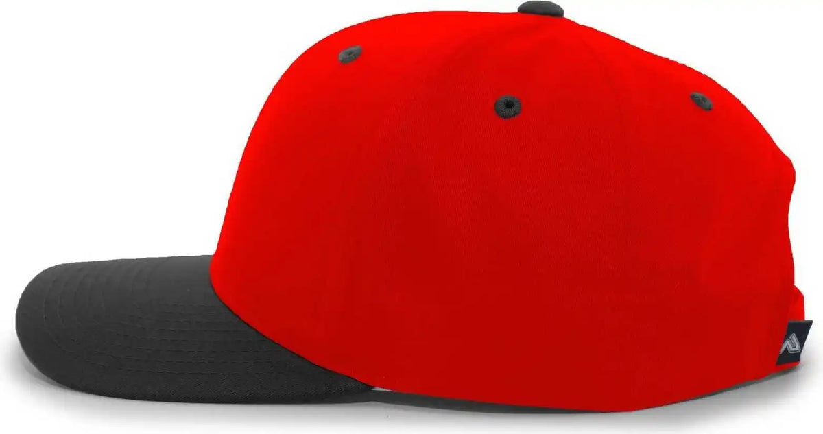 Pacific Headwear 302c Cotton Blend Hook-and-loop Cap - Red Black