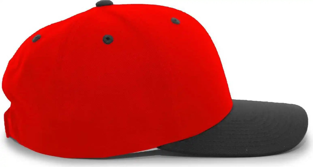 Pacific Headwear 302c Cotton Blend Hook-and-loop Cap - Red Black
