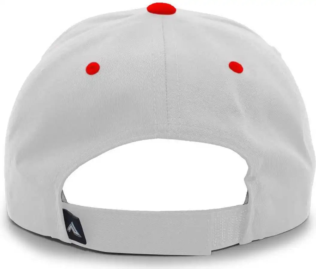 Pacific Headwear 302c Cotton Blend Hook-and-loop Cap - Silver Red - Light Gray / 7’’ - 7 7/8’’
