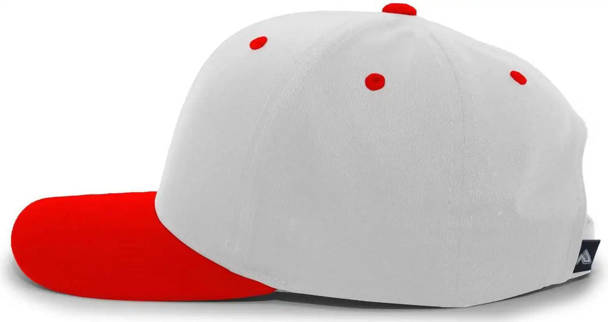 Pacific Headwear 302c Cotton Blend Hook-and-loop Cap - Silver Red - Light Gray / 7’’ - 7 7/8’’