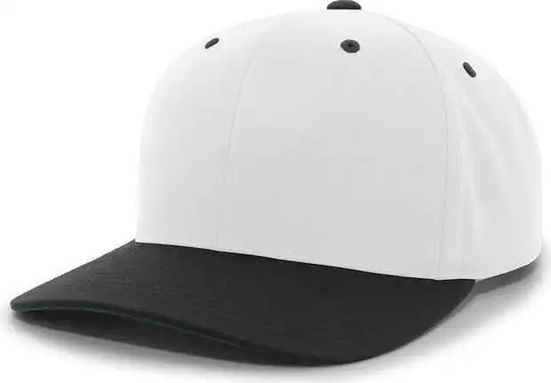 Pacific Headwear 302c Cotton Blend Hook-and-loop Cap - White Black - 7’’ - 7 7/8’’