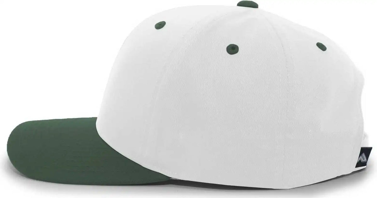 Pacific Headwear 302c Cotton Blend Hook-and-loop Cap - White Dark Green