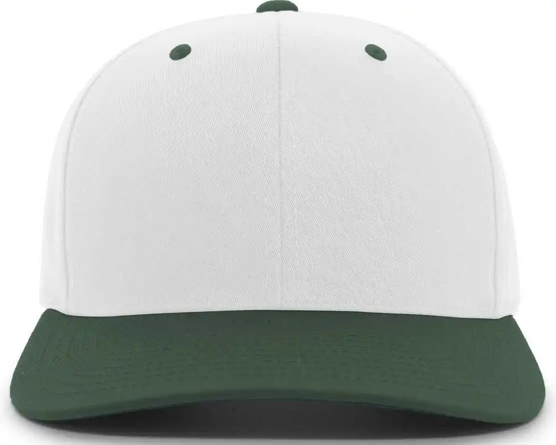 Pacific Headwear 302c Cotton Blend Hook-and-loop Cap - White Dark Green