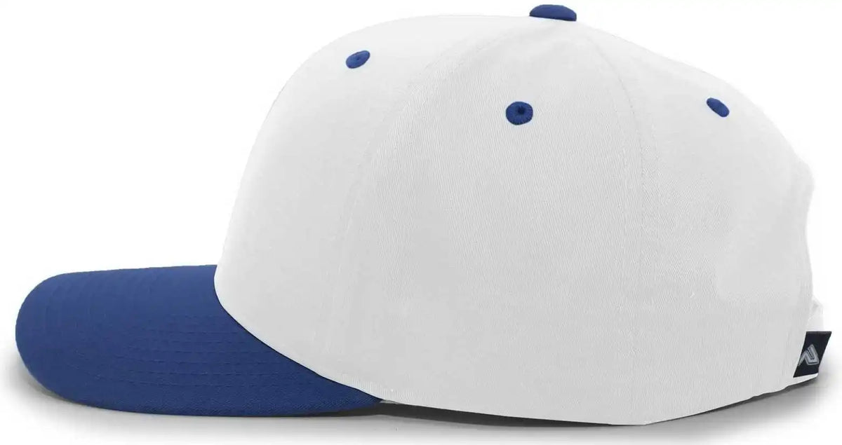 Pacific Headwear 302c Cotton Blend Hook-and-loop Cap - White Royal - 7’’ - 7 7/8’’
