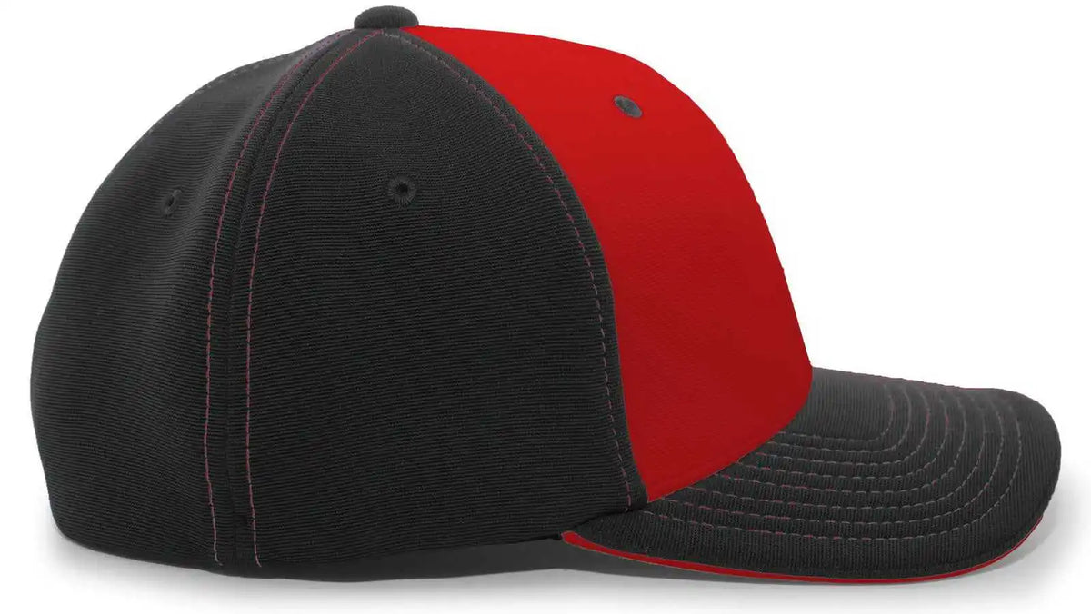 Pacific Headwear 398f M2 Performance Flexfit Cap - Black Cardinal