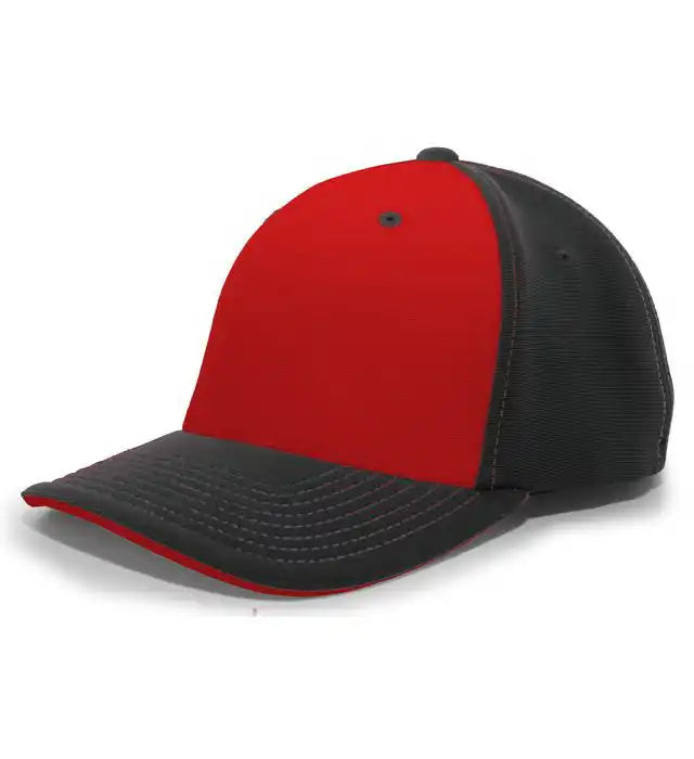 Pacific Headwear 398f M2 Performance Flexfit Cap - Black Cardinal