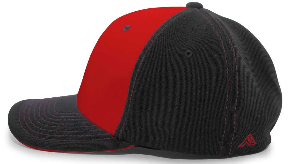 Pacific Headwear 398f M2 Performance Flexfit Cap - Black Cardinal