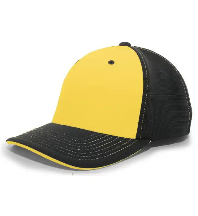 Pacific Headwear 398f M2 Performance Flexfit Cap - Black Gold