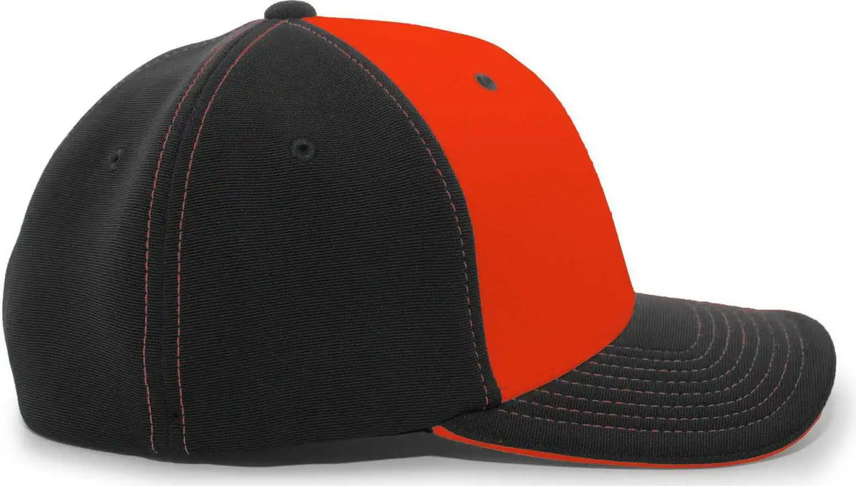 Pacific Headwear 398f M2 Performance Flexfit Cap - Black Orange
