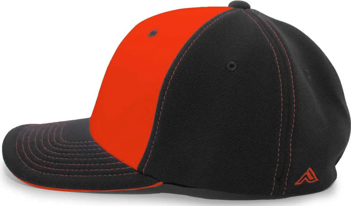 Pacific Headwear 398f M2 Performance Flexfit Cap - Black Orange