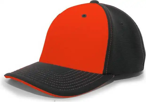 Pacific Headwear 398f M2 Performance Flexfit Cap - Black Orange