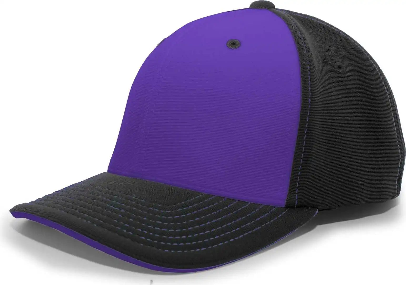 Pacific Headwear 398f M2 Performance Flexfit Cap - Black Purple - 6 3/8’’ - 7/8’’