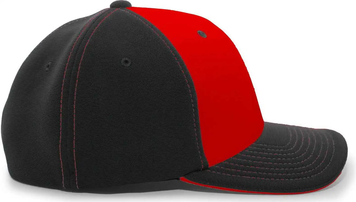 Pacific Headwear 398f M2 Performance Flexfit Cap - Black Red