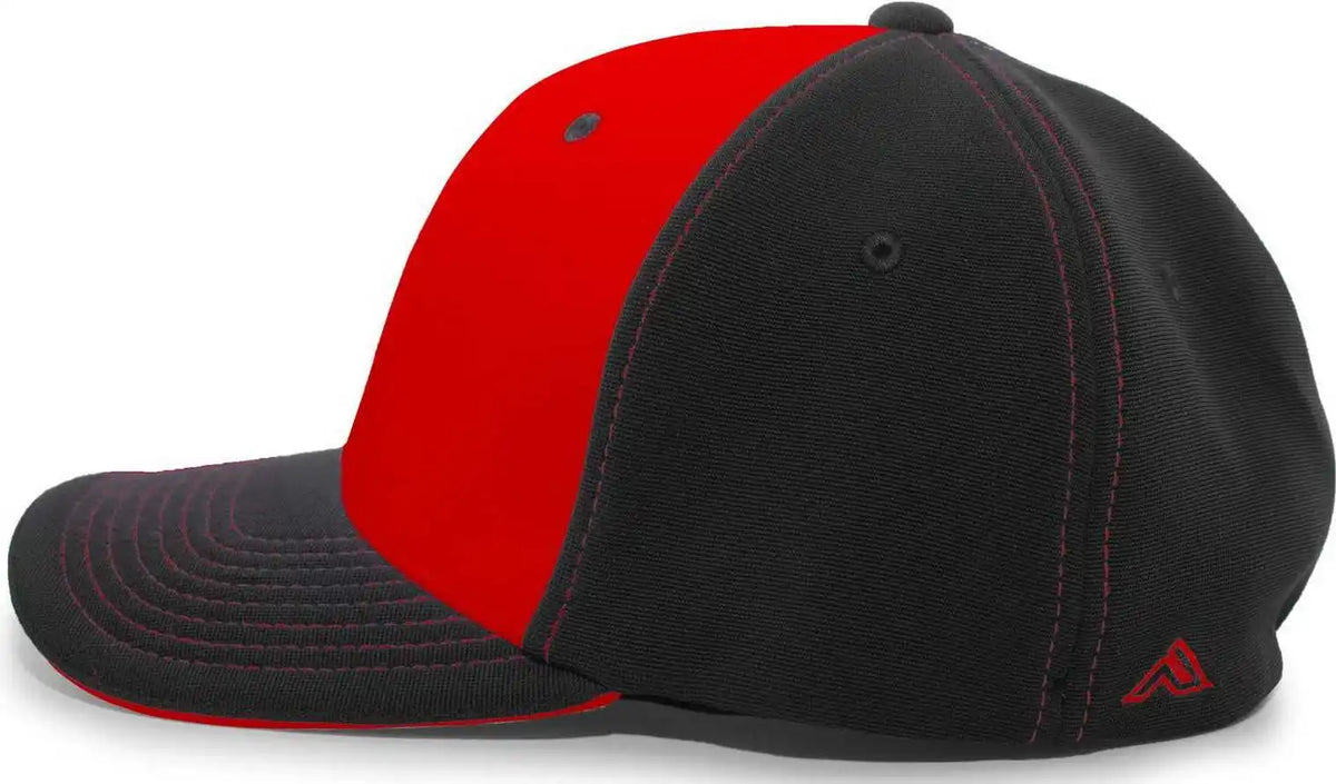 Pacific Headwear 398f M2 Performance Flexfit Cap - Black Red