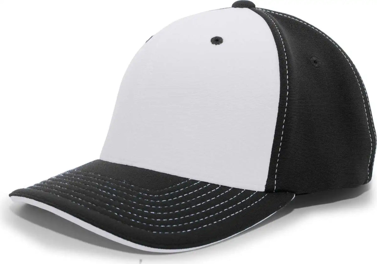 Pacific Headwear 398f M2 Performance Flexfit Cap - Black Silver - 6 3/8’’ - 7/8’’