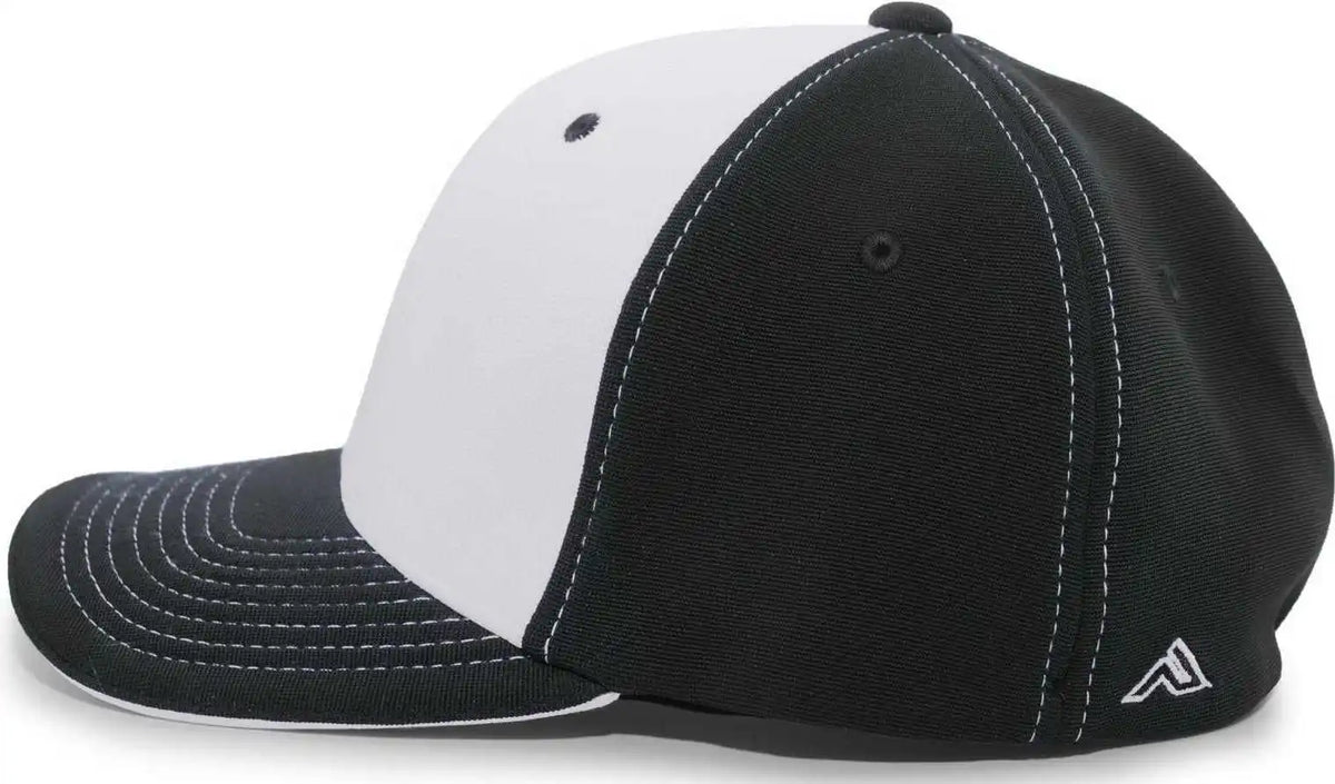 Pacific Headwear 398f M2 Performance Flexfit Cap - Black Silver