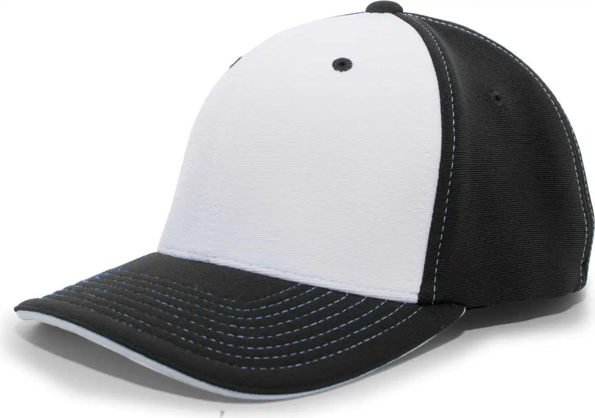 Pacific Headwear 398f M2 Performance Flexfit Cap - Black White - 6 1/2’’ - 7’’