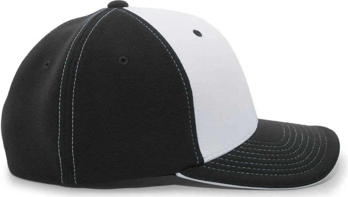Pacific Headwear 398f M2 Performance Flexfit Cap - Black White