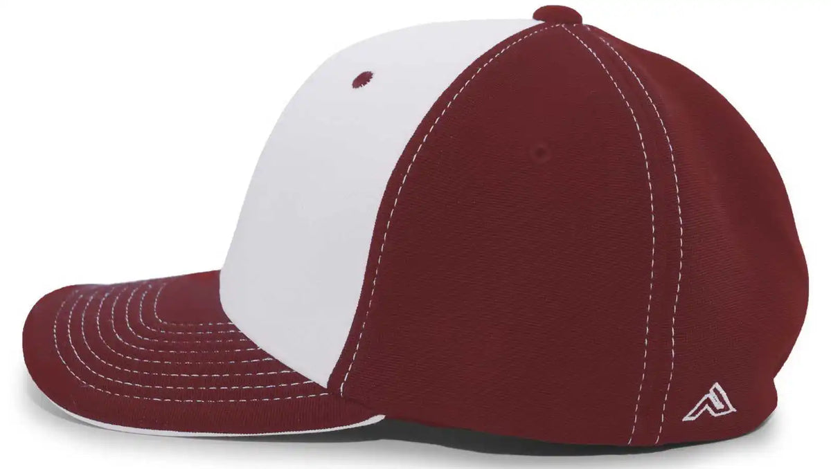 Pacific Headwear 398f M2 Performance Flexfit Cap - Maroon Silver
