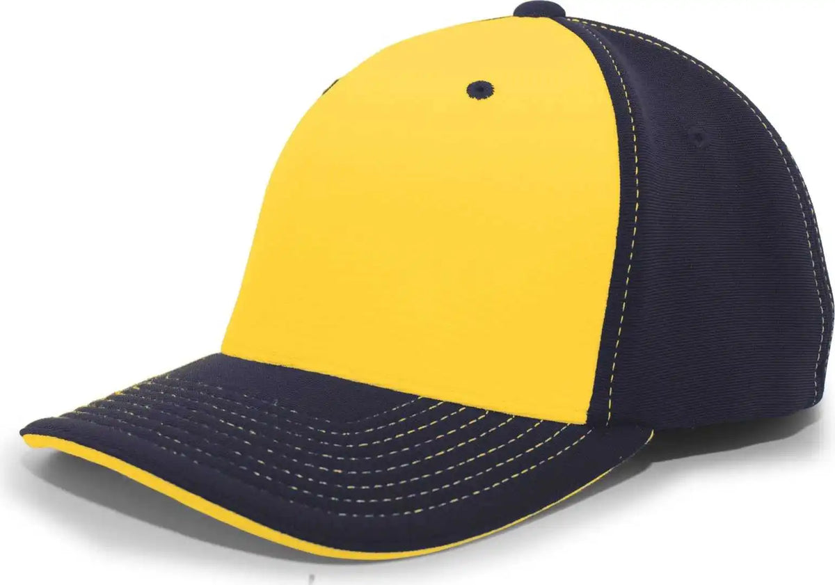 Pacific Headwear 398f M2 Performance Flexfit Cap - Navy Gold - 6 1/2’’ - 7’’