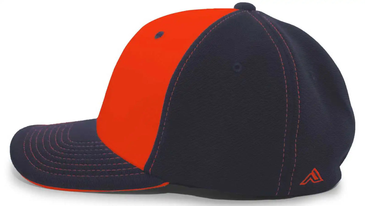 Pacific Headwear 398f M2 Performance Flexfit Cap - Navy Orange