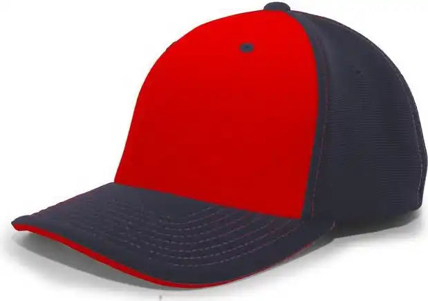 Pacific Headwear 398f M2 Performance Flexfit Cap - Navy Red
