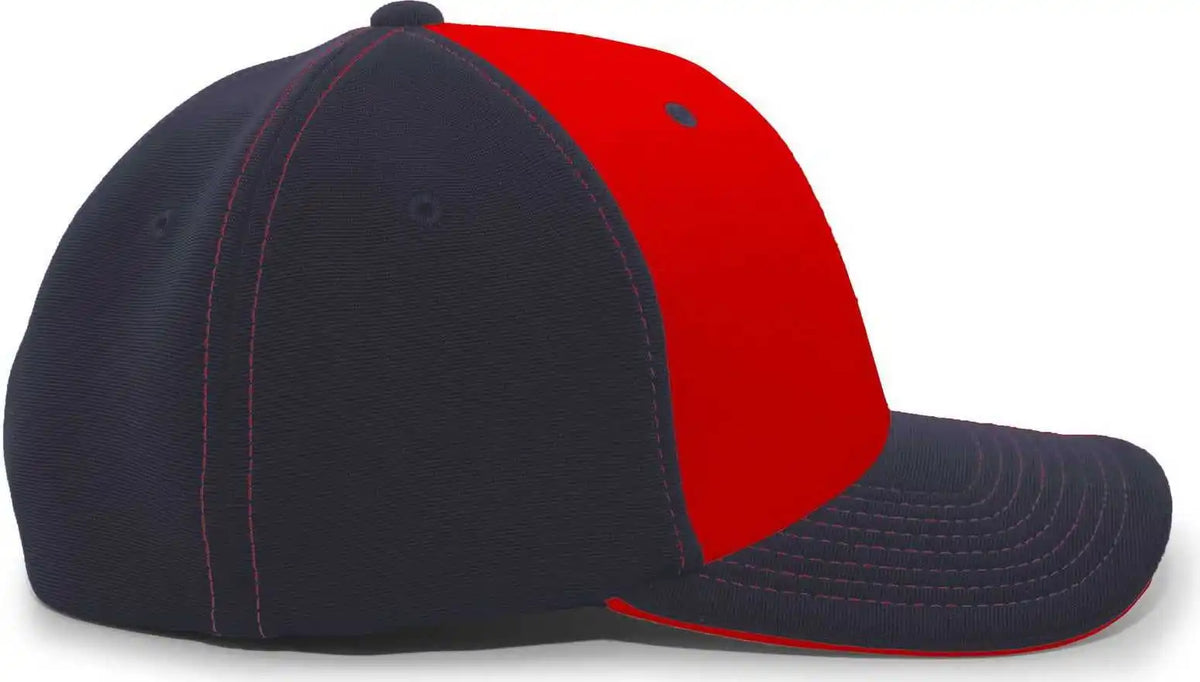 Pacific Headwear 398f M2 Performance Flexfit Cap - Navy Red