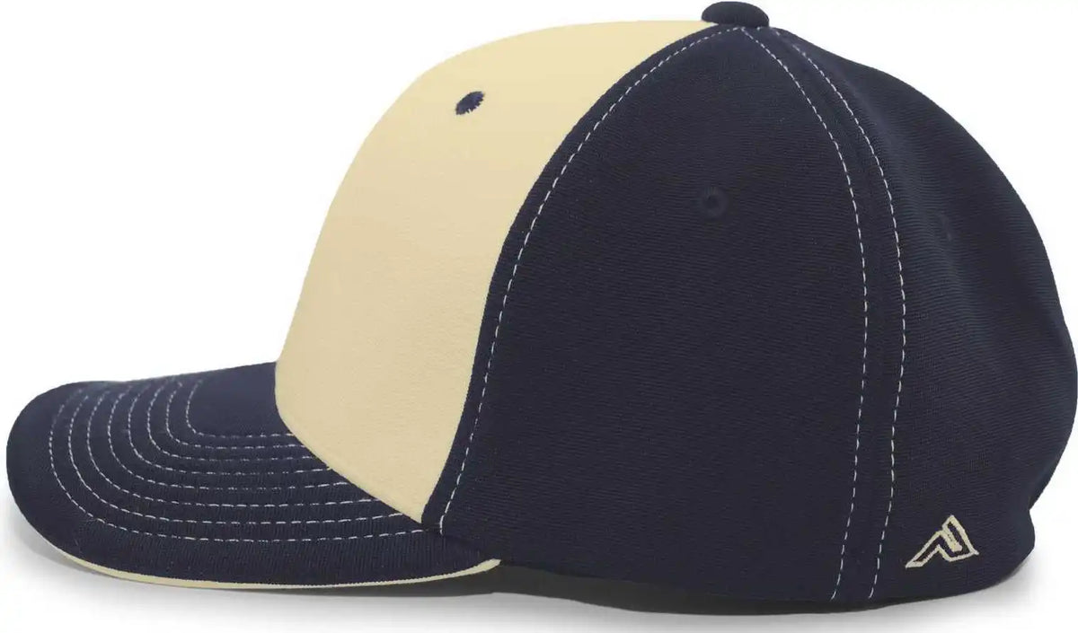 Pacific Headwear 398f M2 Performance Flexfit Cap - Navy Vegas Gold