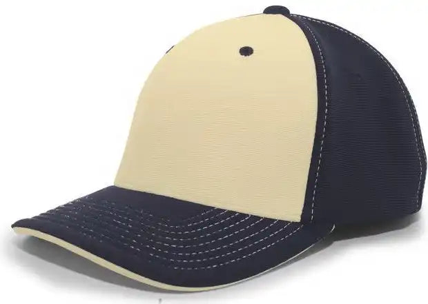 Pacific Headwear 398f M2 Performance Flexfit Cap - Navy Vegas Gold - 6 1/2’’ - 7’’