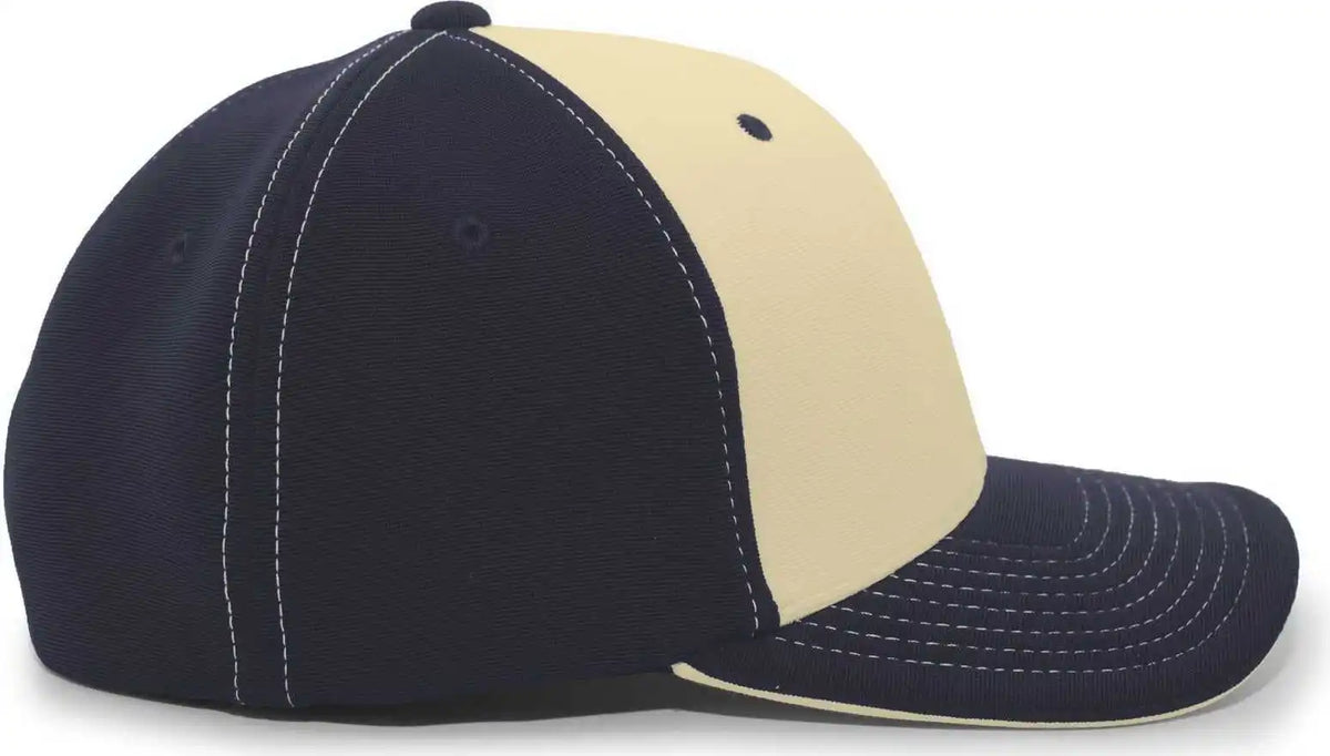 Pacific Headwear 398f M2 Performance Flexfit Cap - Navy Vegas Gold