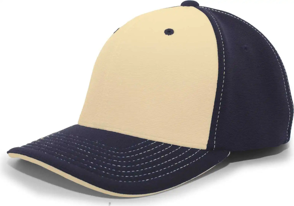 Pacific Headwear 398f M2 Performance Flexfit Cap - Navy Vegas Gold - 6 1/2’’ - 7’’