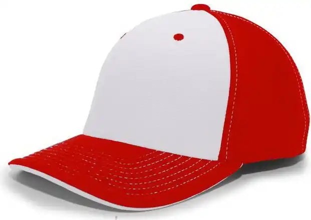 Pacific Headwear 398f M2 Performance Flexfit Cap - Red Silver
