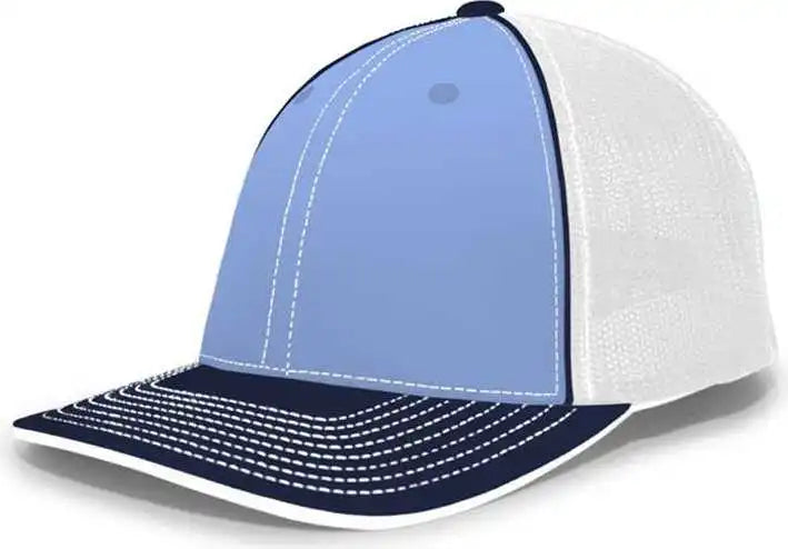Pacific Headwear 404f Trucker Flexfit Cap - Columbia Blue White Navy - 6 1/2’’ 7’’
