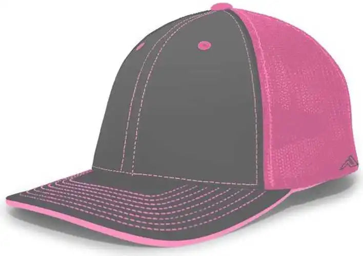 Pacific Headwear 404f Trucker Flexfit Cap - Graphite Pink - Dark Gray / 6 1/2’’ 7’’