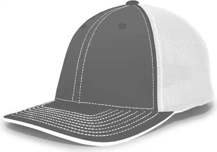 Pacific Headwear 404f Trucker Flexfit Cap - Graphite White - Dark Gray / 6 1/2’’ 7’’
