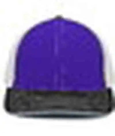 Pacific Headwear 404f Trucker Flexfit Cap - Purple White Black - 6 1/2’’ 7’’