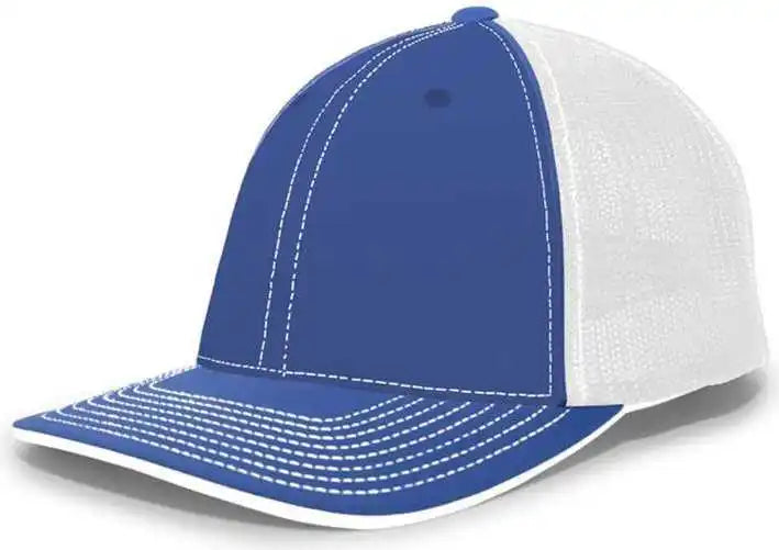 Pacific Headwear 404f Trucker Flexfit Cap - Royal White - 6 1/2’’ 7’’