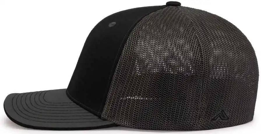 Pacific Headwear 404m Trucker Flexfit Cap - Black Graphite