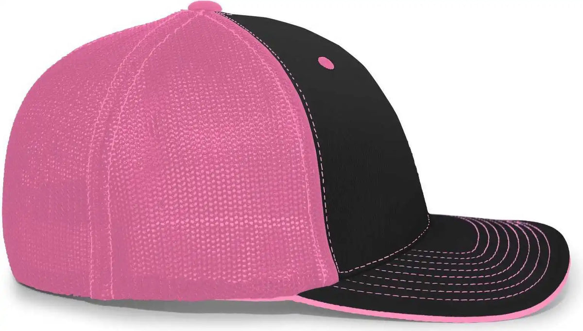 Pacific Headwear 404m Trucker Flexfit Cap - Black Pink