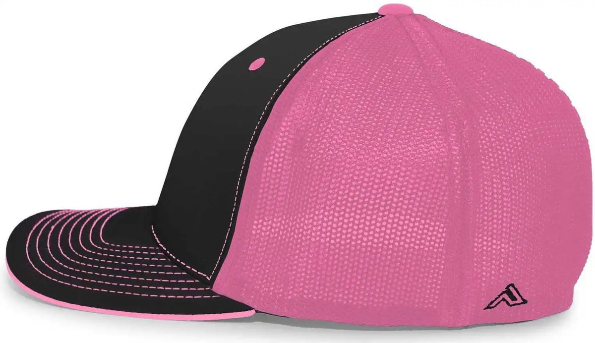 Pacific Headwear 404m Trucker Flexfit Cap - Black Pink