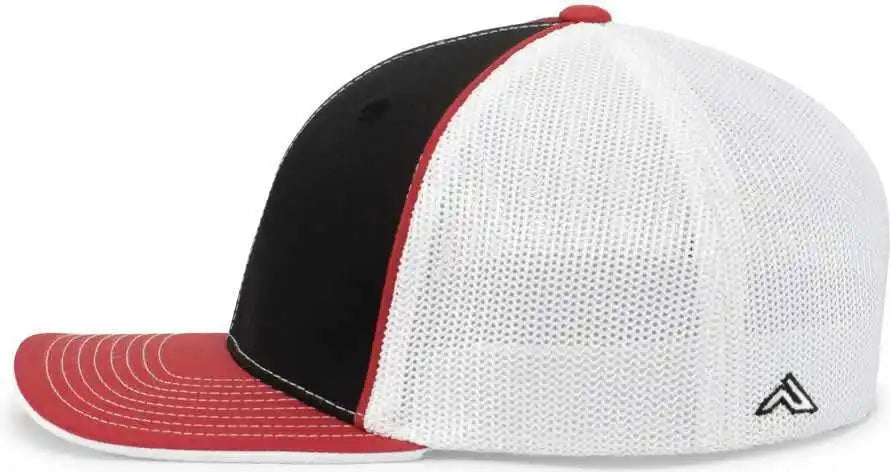 Pacific Headwear 404m Trucker Flexfit Cap - Black Red
